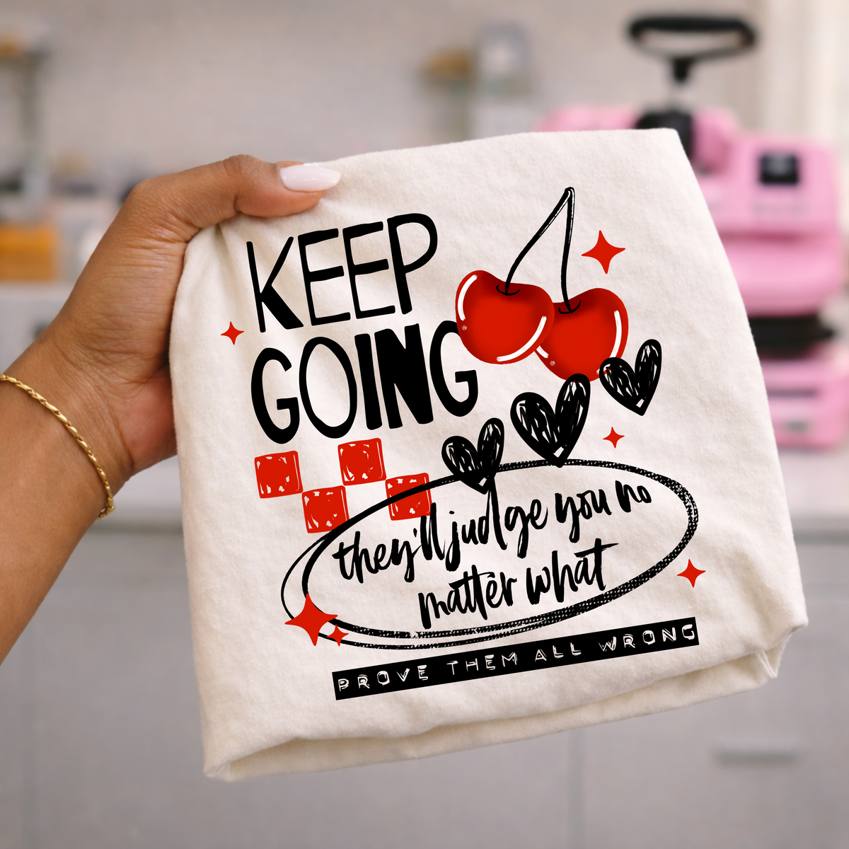 Keep going cherry (black) (CSC) DTF Transfer