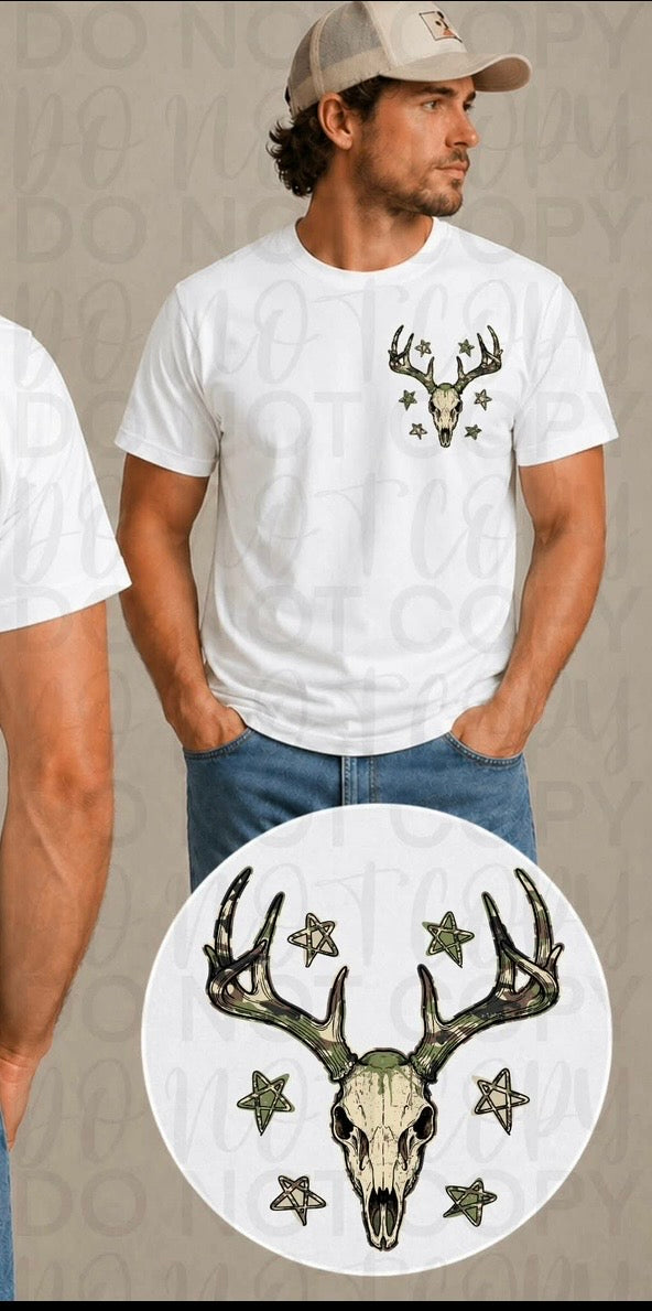 Camo deer head FRONT ONLY (UAC) DTF Transfer