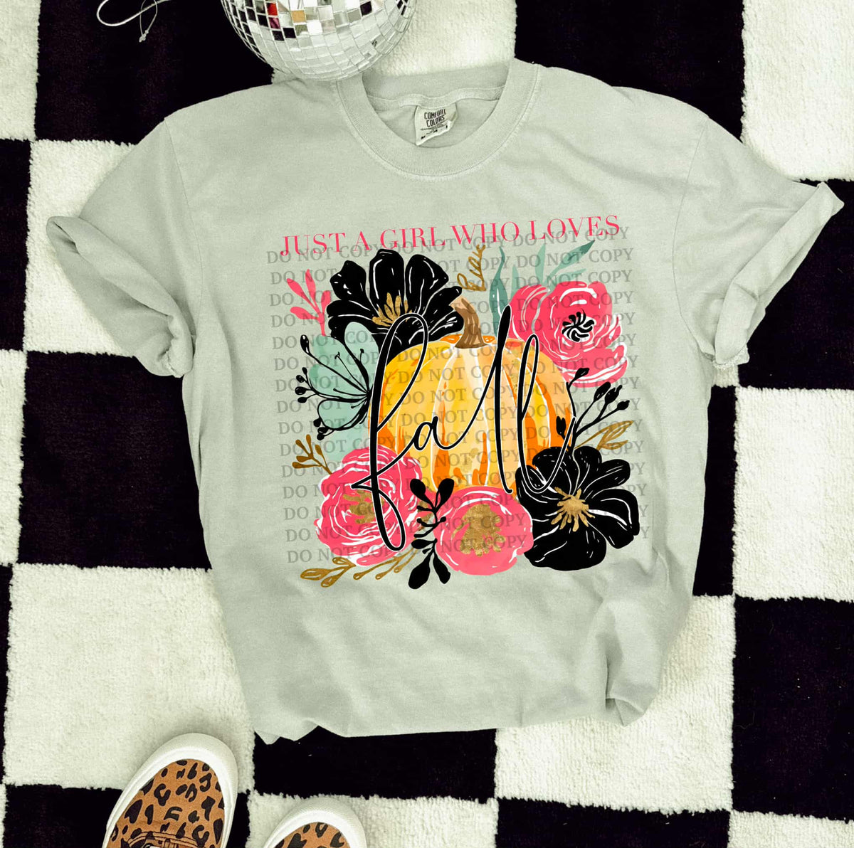 Just a girl who loves Fall abstract pumpkin and florals  SCG DTF transfer