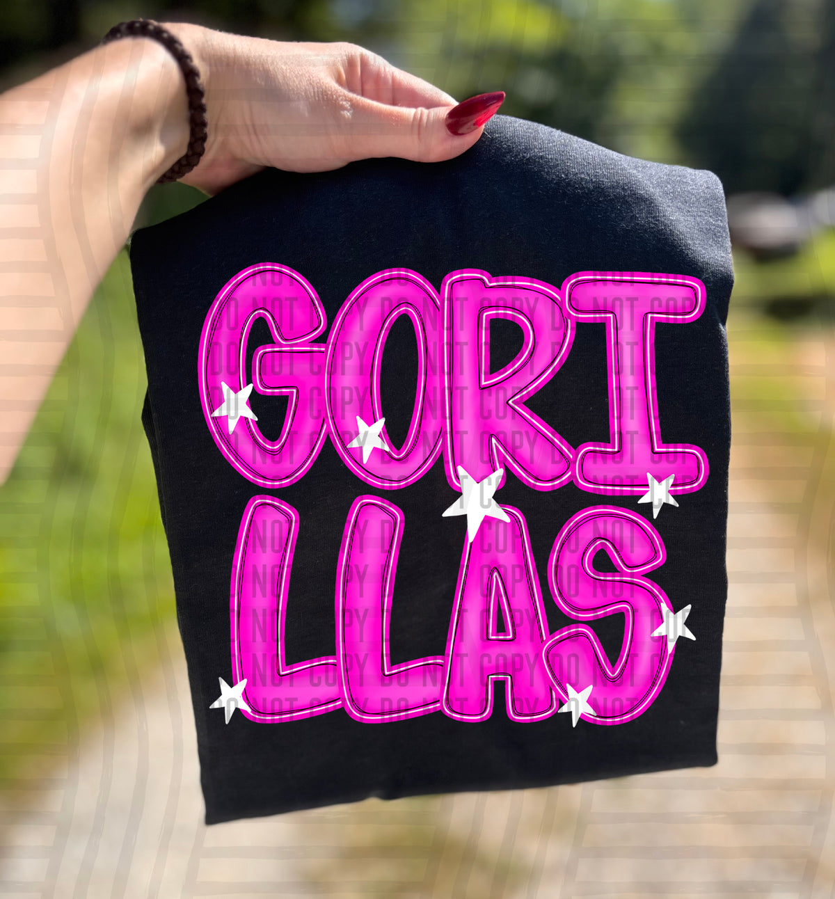 Gorillas Pink And Preppy Split 112894 DTF transfer