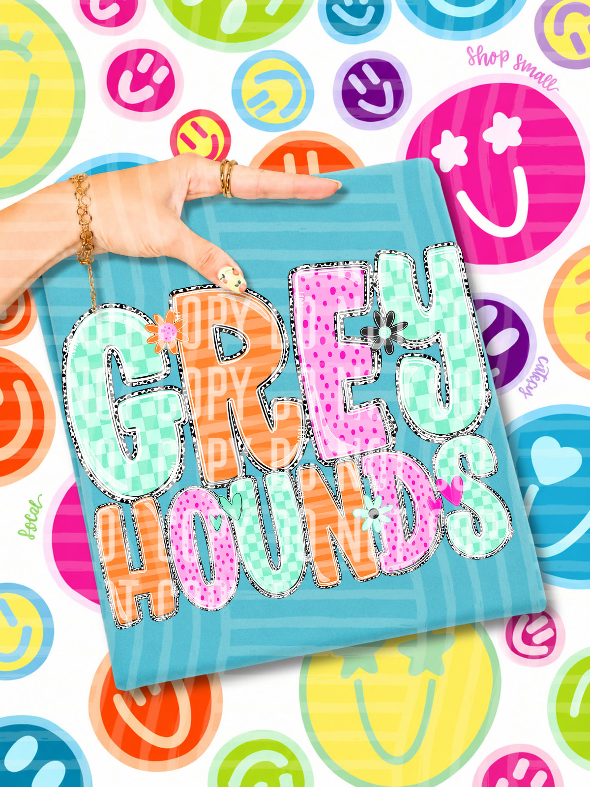 greyhounds 22 happy blooms (caplinger) DTF transfer
