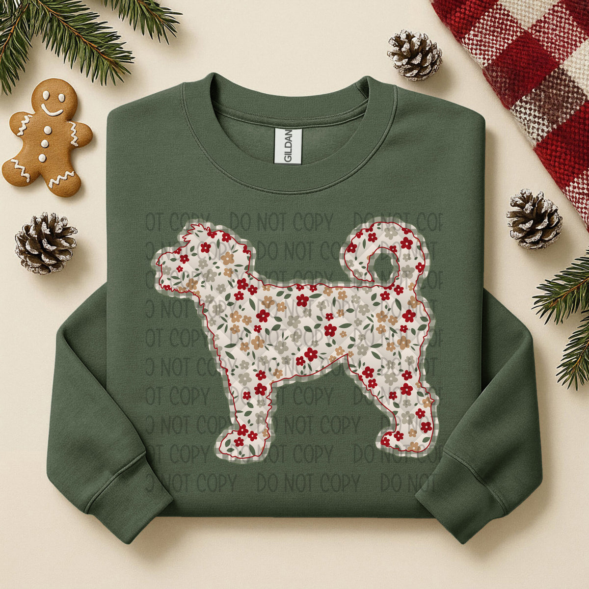 Airedoodle Floral (SWD) DTF TRANSFER