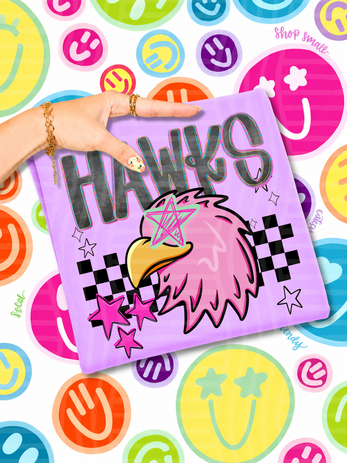 hawks-1 starry eyed checks (CAPLINGER) DTF Transfer