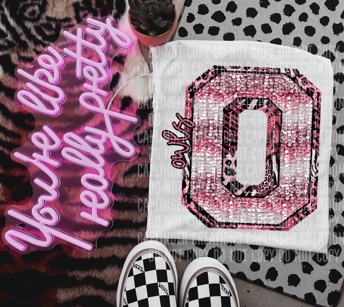 Owls wild and pink (Caplinger) DTF transfer