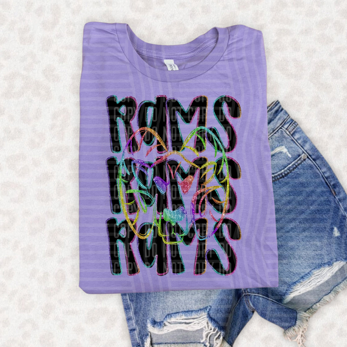 Rams Word Stacked 108530 DTF Transfer