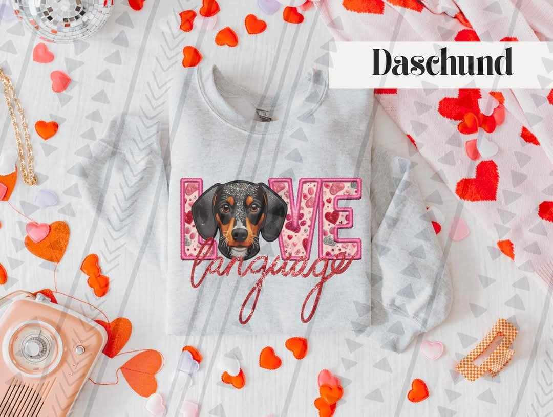 Love language dachshund 73987 DTF transfer