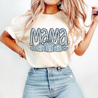 Mama blue floral pumpkins 58275 DTF transfer