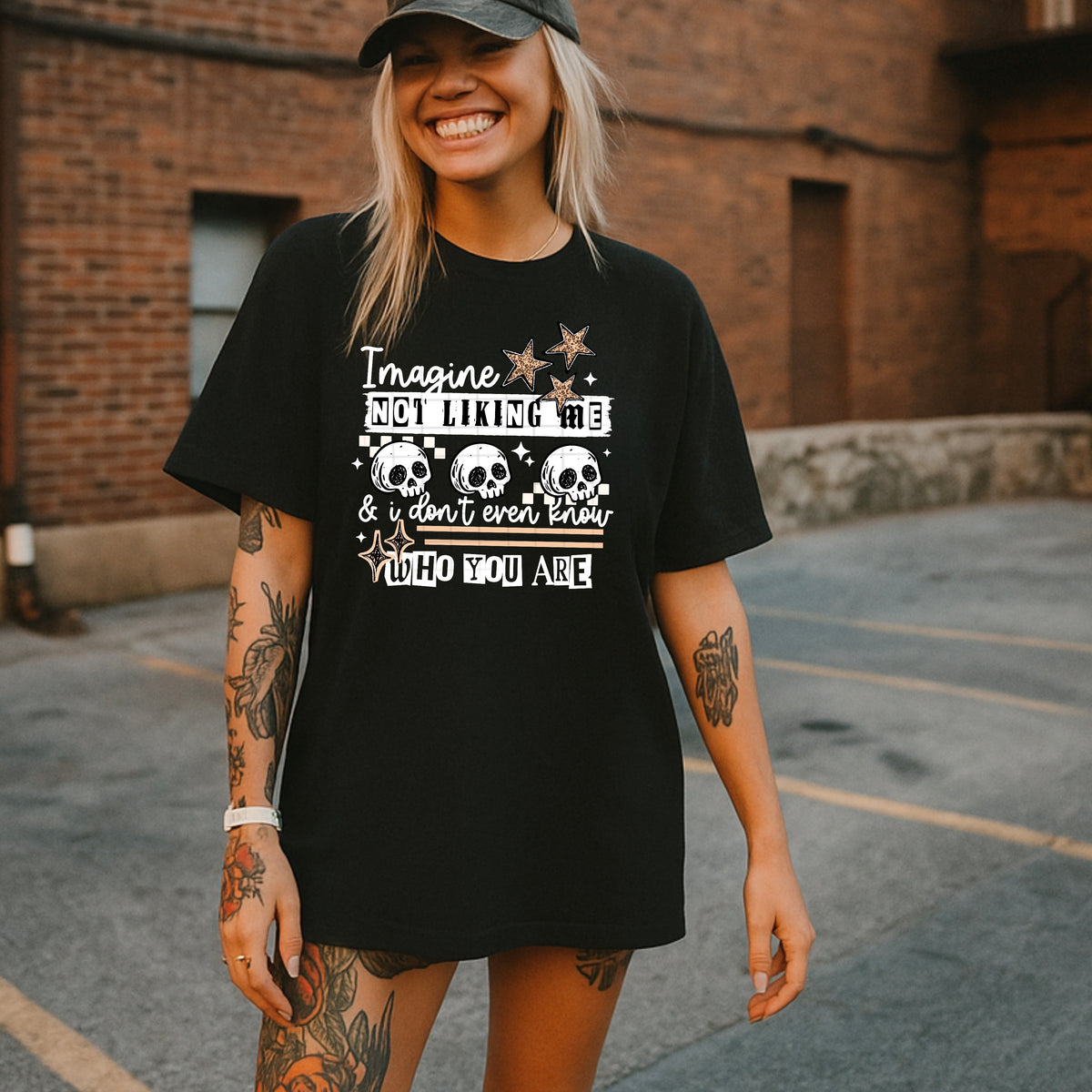 Imagine not liking me skulls WHITE (CSC) DTF Transfer