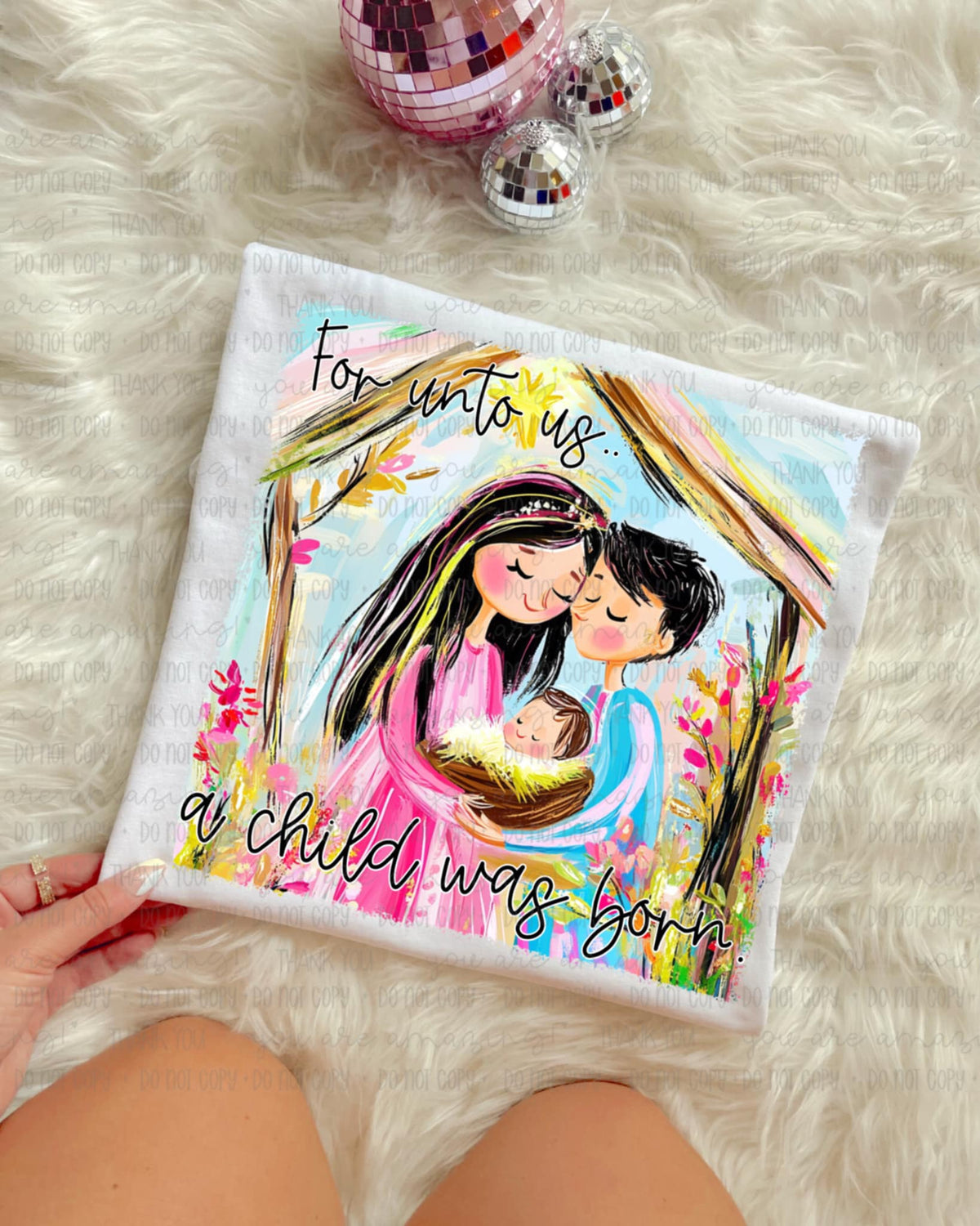 For unto us a child was born 106793 DTF transfer