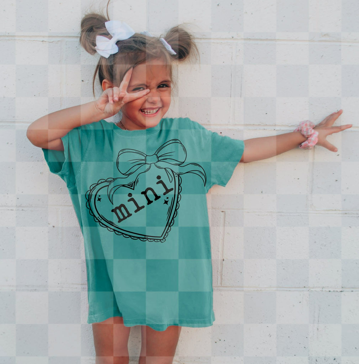 Mini heart and bow (unhinged) DTF TRANSFER