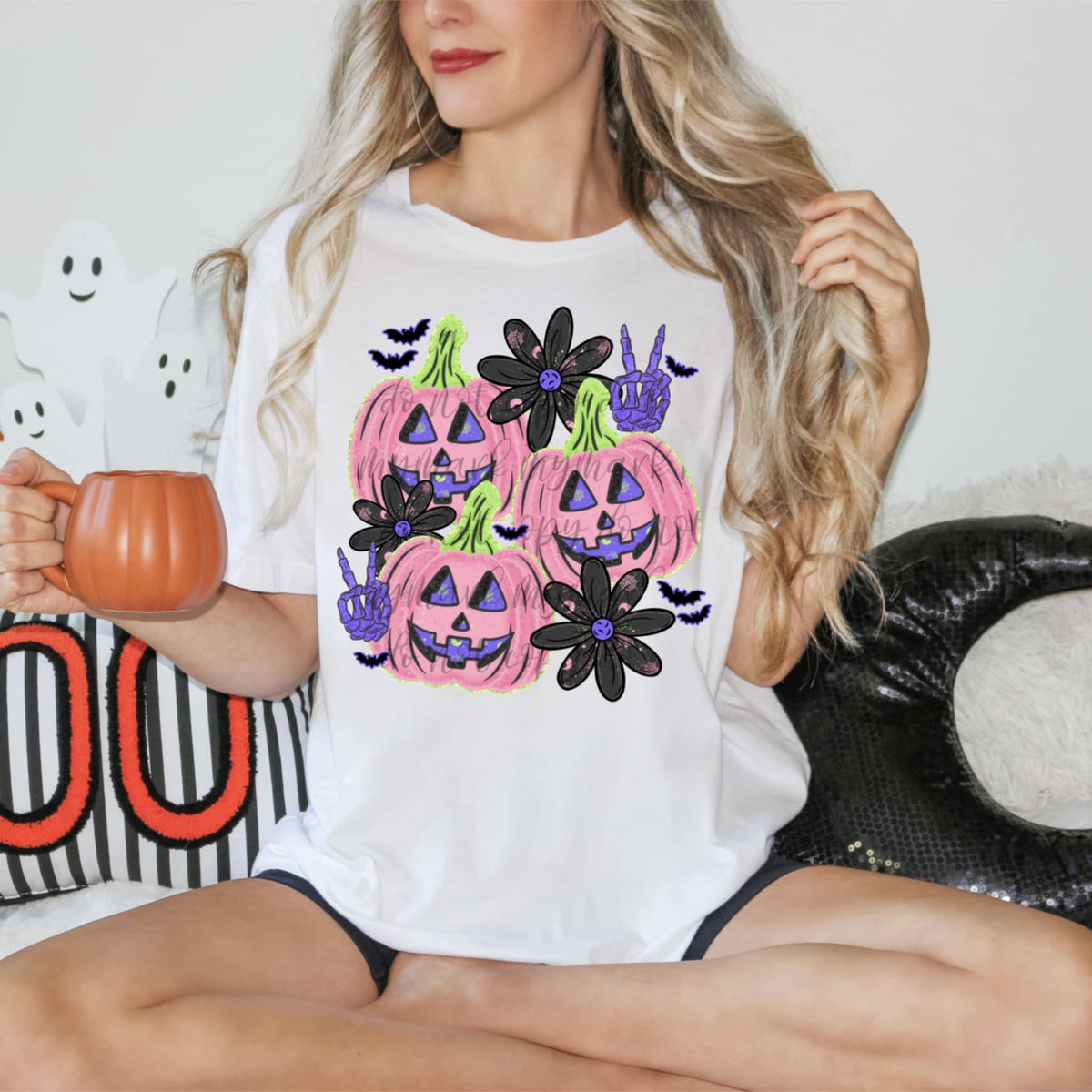 Pink & Purple Pumpkins DTF transfer