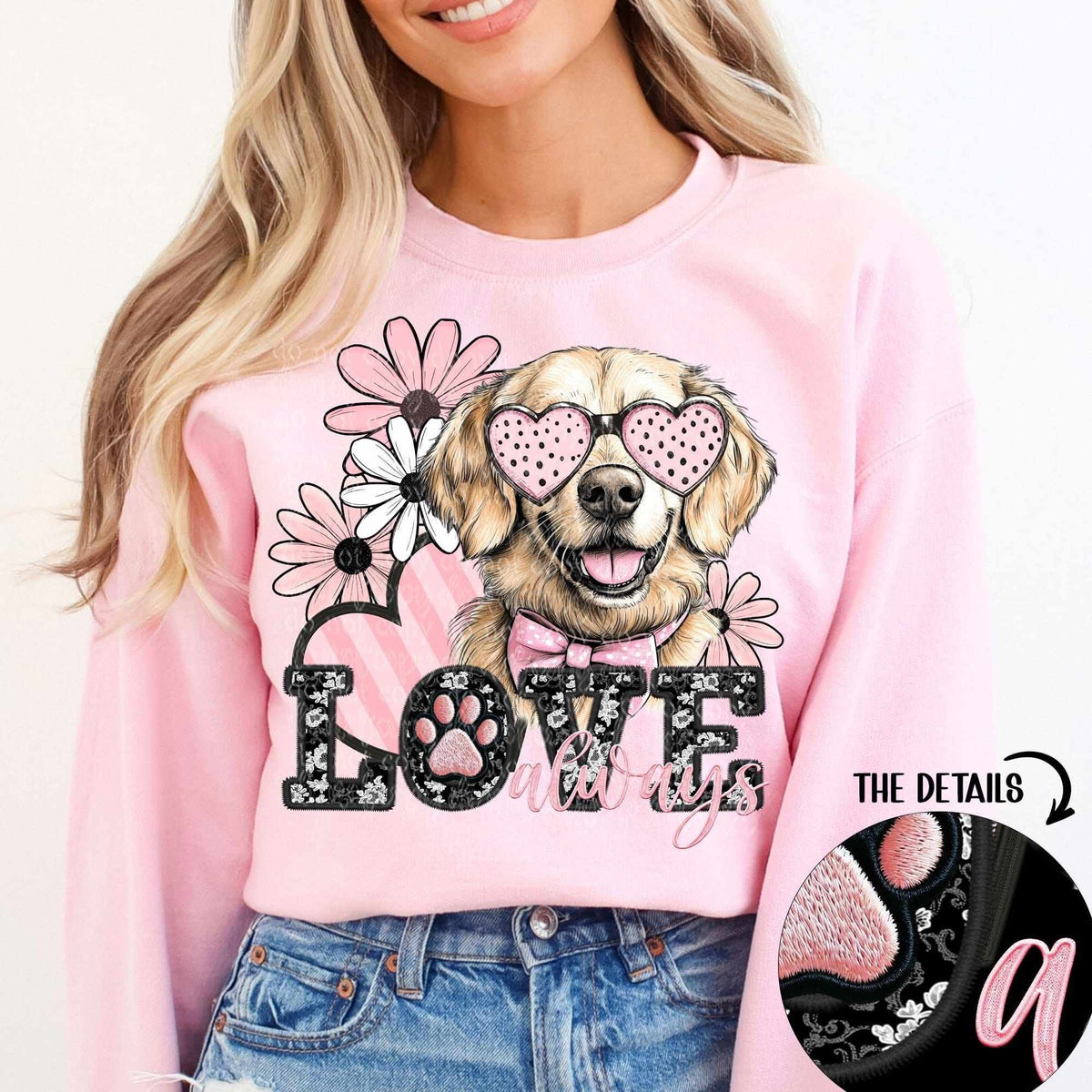 Love always golden retriever (TTD) 79454 DTF transfer