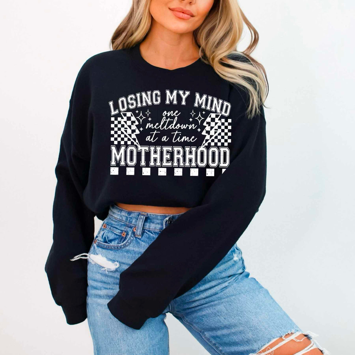 Losing my mind one meltdown at a time motherhood WHITE (CSC) 80900 DTF transfer