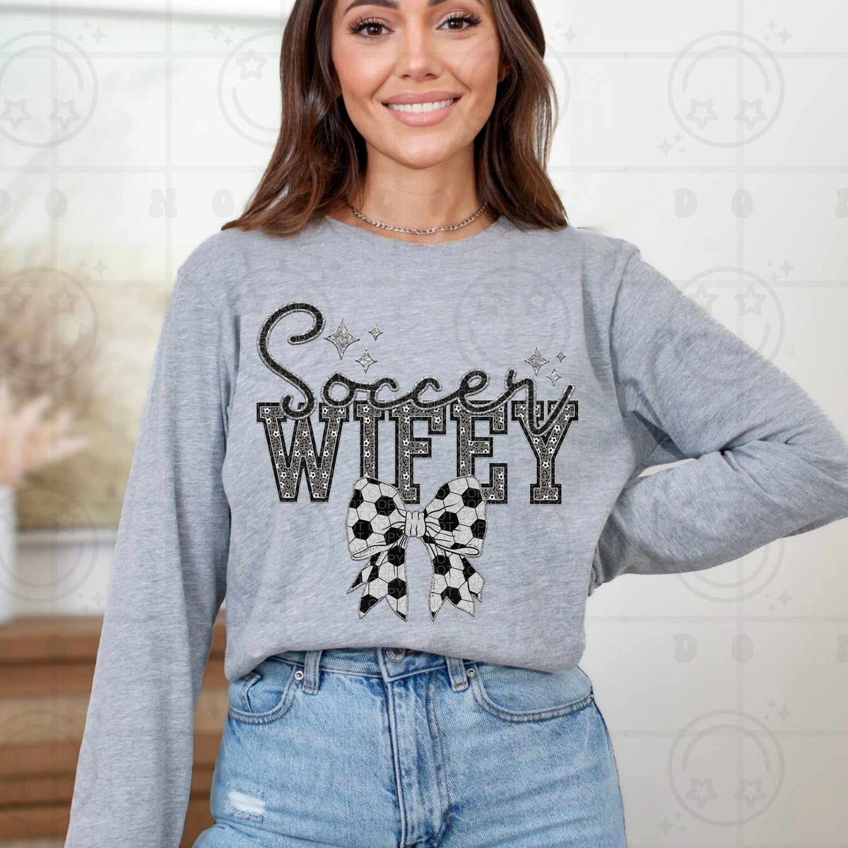 Soccer wifey bow (HW) 80593 DTF transfer