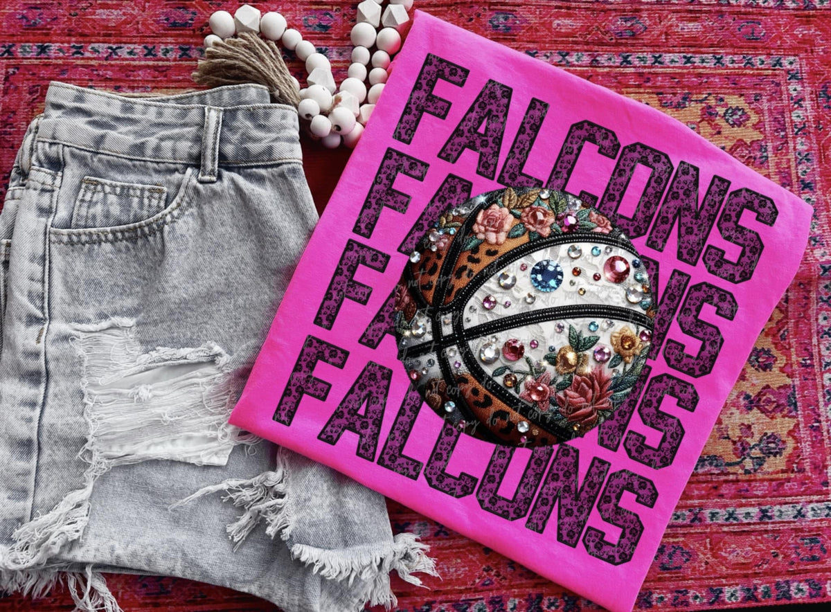 Falcons bedazzled basketball (VIRGO) 94433 DTF transfer