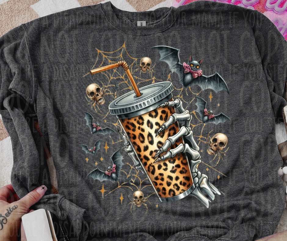 Leopard Halloween drink  (vintage) 53775 DTF transfer