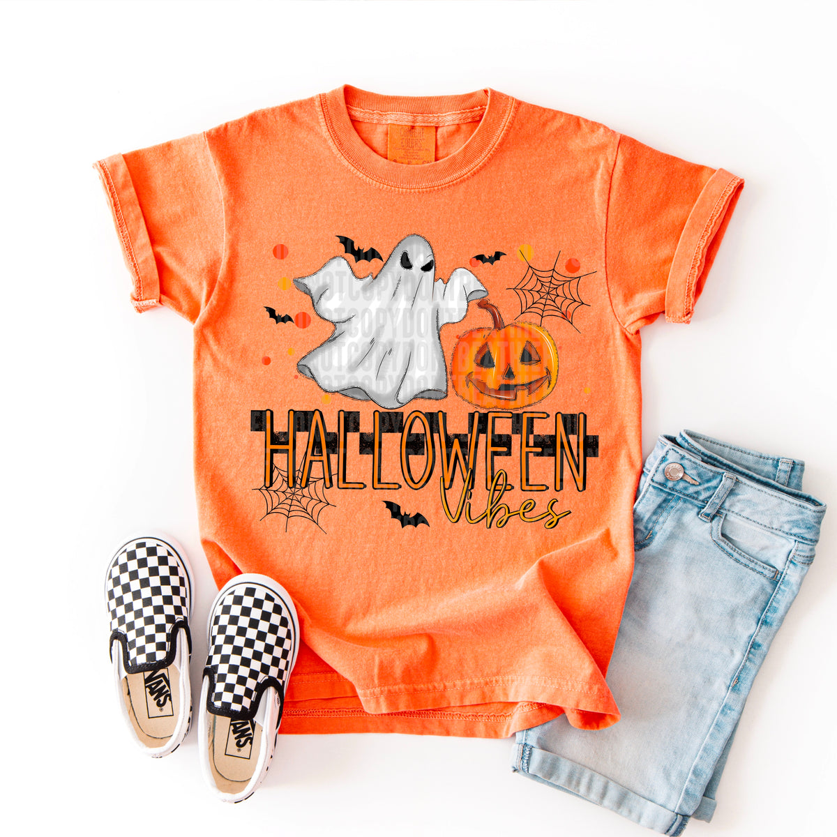 Halloween Vibes ghost and pumpkin 113267 DTF transfer