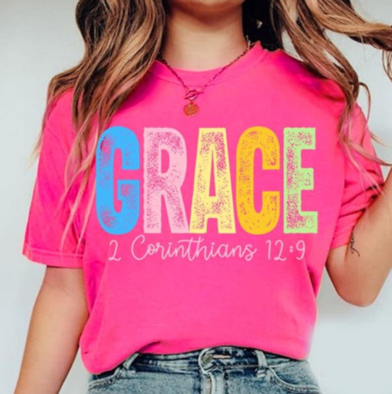 Grace colorful grunge 107527 DTF transfer
