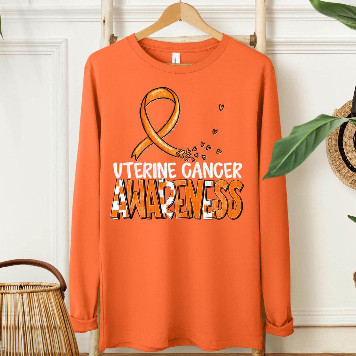 Uterine cancer awareness ribbon WHITE FONT (SDD) 107737 DTF transfer