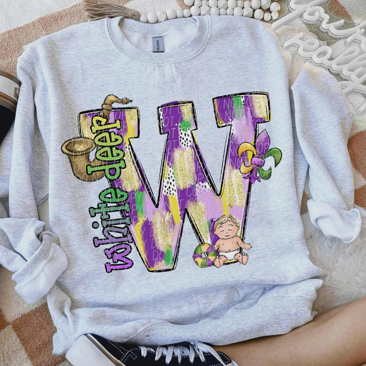 White Deer Mardi Gras (city) DTF Transfer