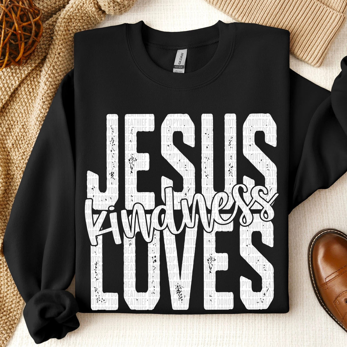 Jesus Loves Kindness WHITE (SDD) DTF Transfer