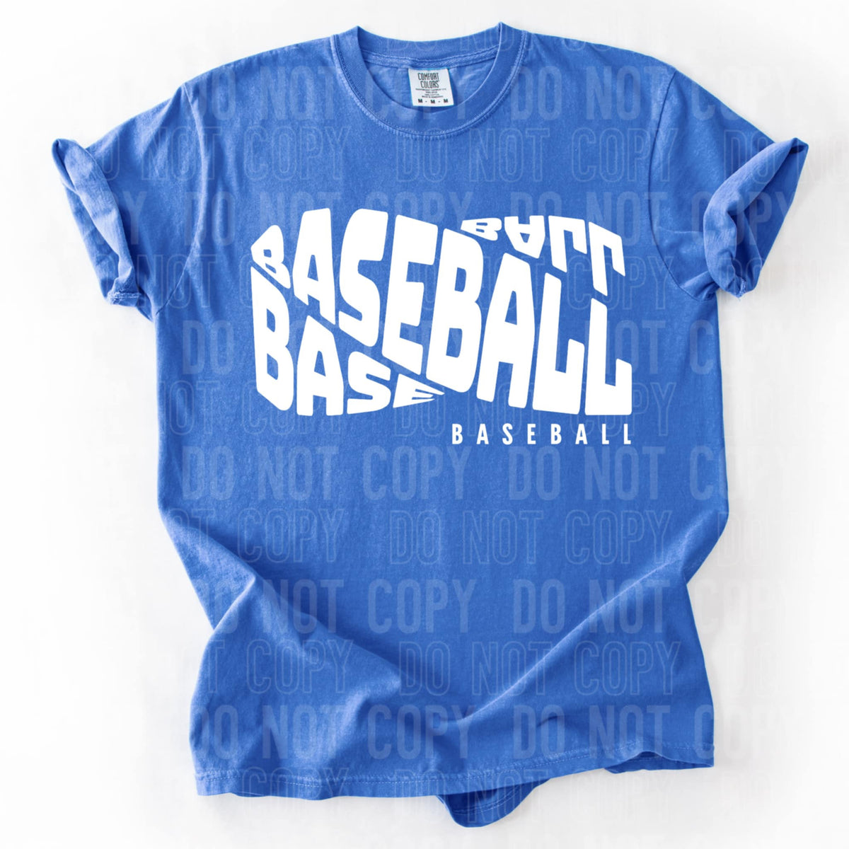 Baseball white twisted font (SBB) 94097 DTF transfer