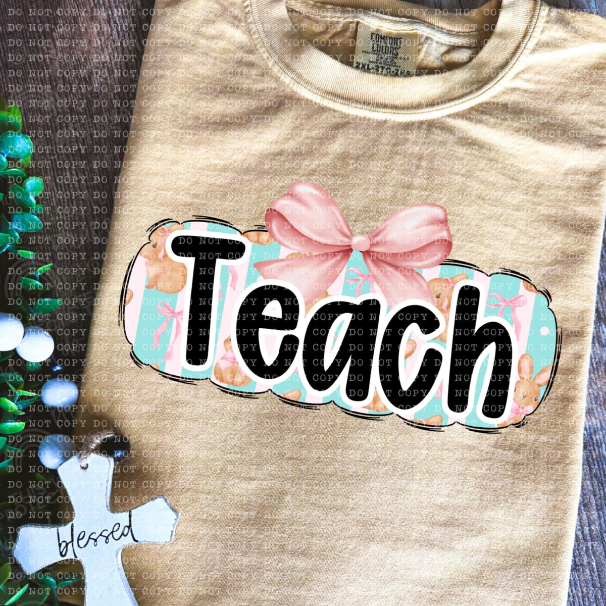 Teach bunny background (ECHT) 85656 DTF transfer