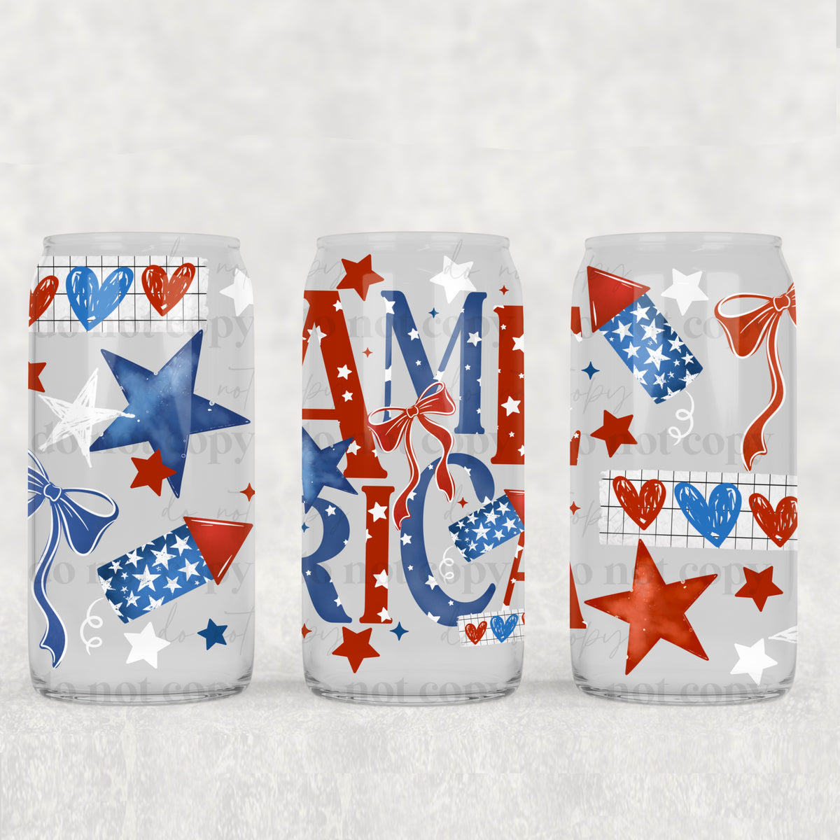 America stacked with firecrackers (CSC) UV DTF WRAP