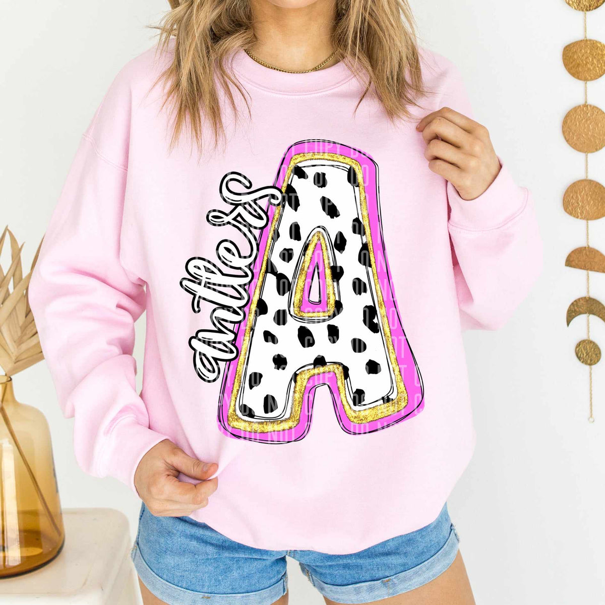 Antlers Polka Font Mascot Caplinger 56201 DTF transfer