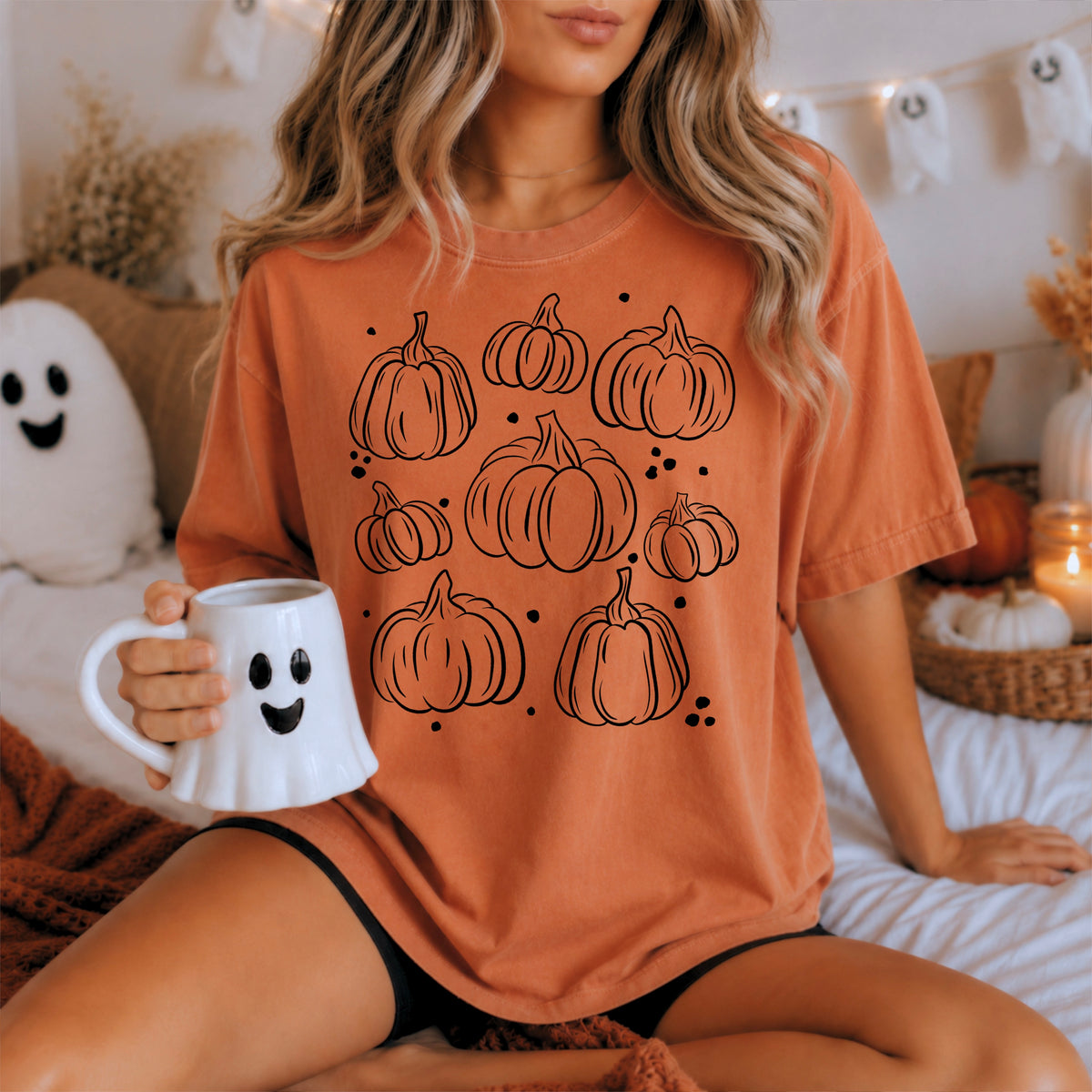 Pumpkins collage black (CSC) DTF Transfer
