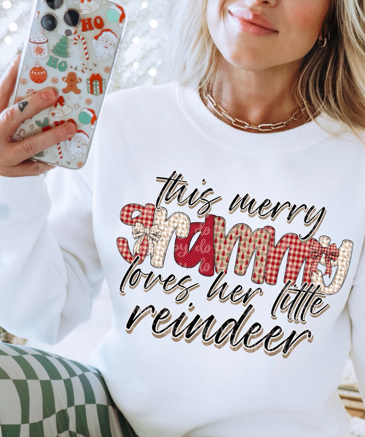 Grammy loves her reindeers (DDD) DTF transfer