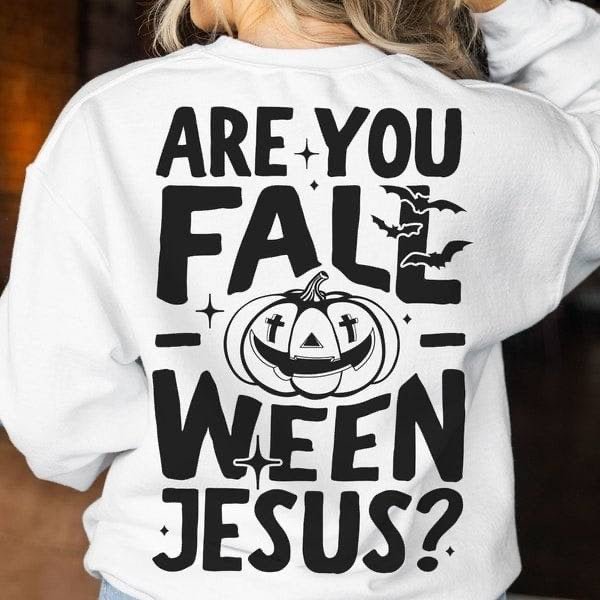 Are you fall-o-ween Jesus pumpkin black (KARTA) 64068 DTF transfer