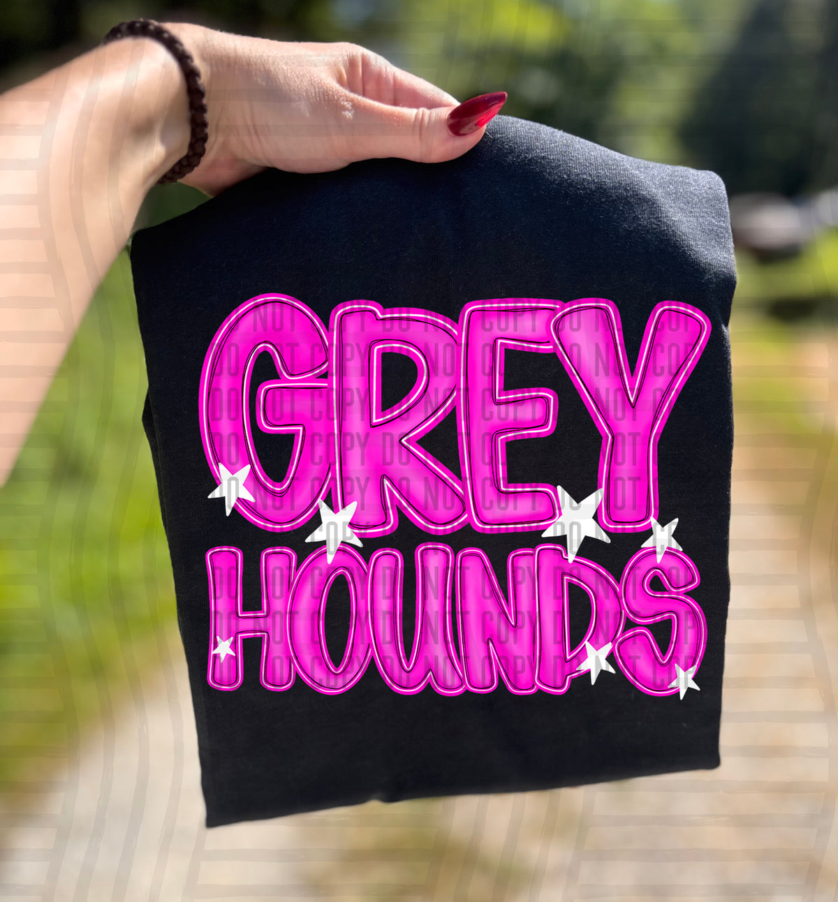 Greyhounds Pink And Preppy Split 112895 DTF transfer