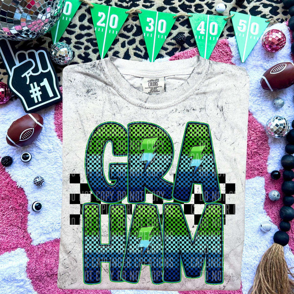 Graham Blue and Green Checkered (Caplinger) DTF transfer