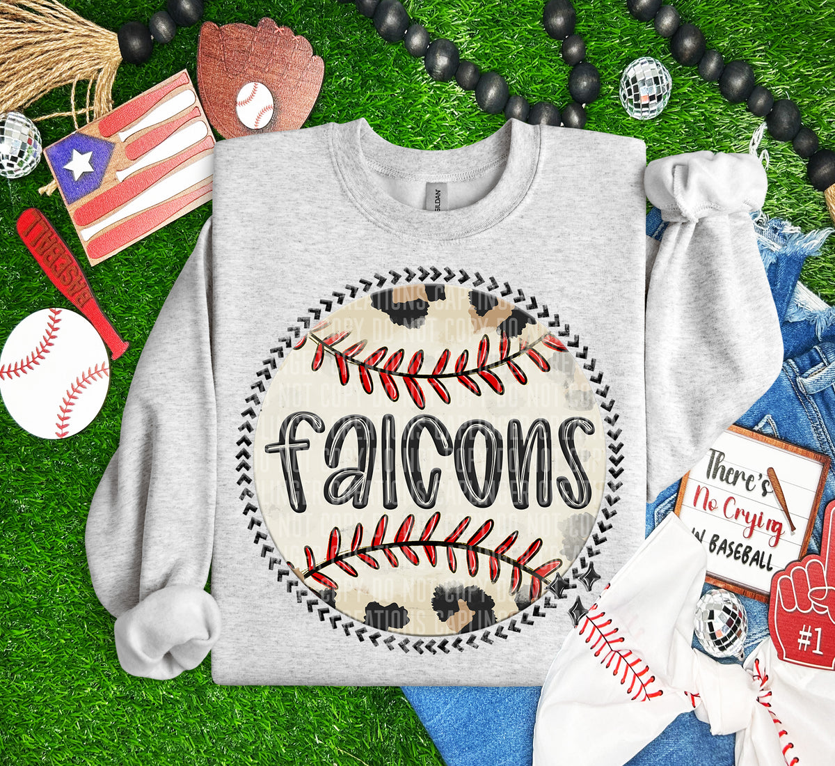 Falcons baseball background (Caplinger) DTF transfer