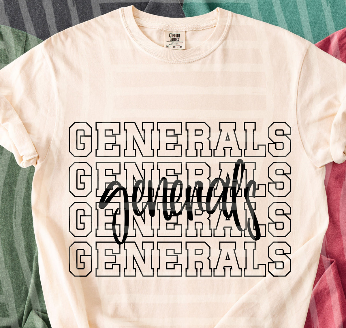 generals simple stacked outlines (Caplinger) DTF Transfer