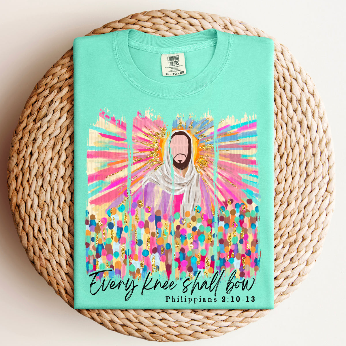 Every Knee Shall Bow Philippians 2:10-13 Black 111278 DTF transfer