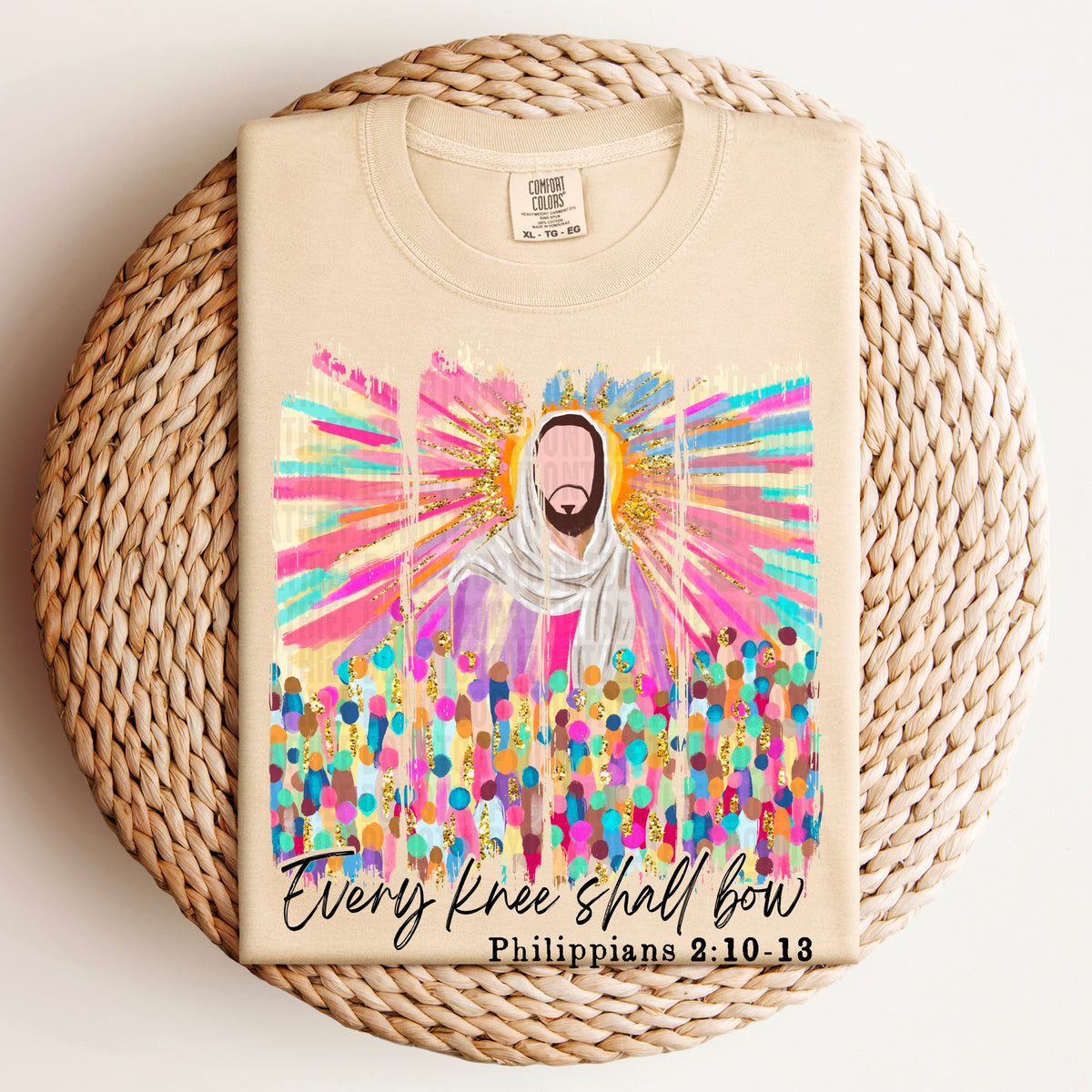 Every Knee Shall Bow Philippians 2:10-13 Black 111278 DTF transfer