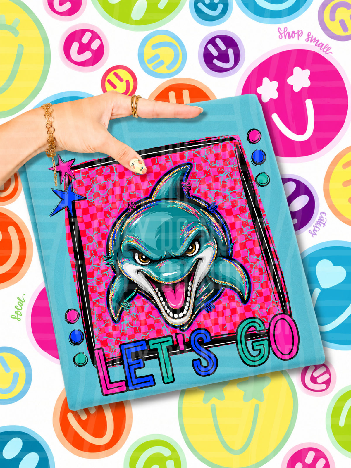 Let's go dolphin's mascots (Caplinger) DTF transfer