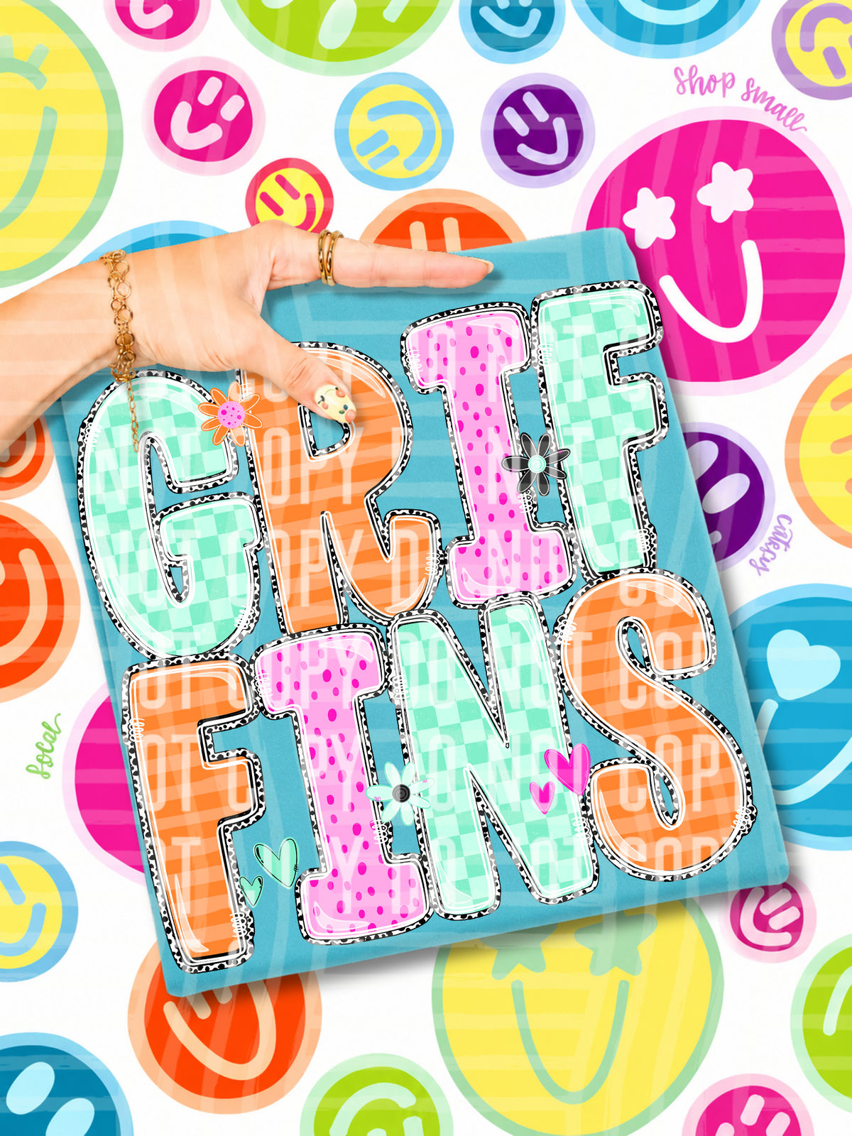 griffins 22 happy blooms (caplinger) DTF transfer