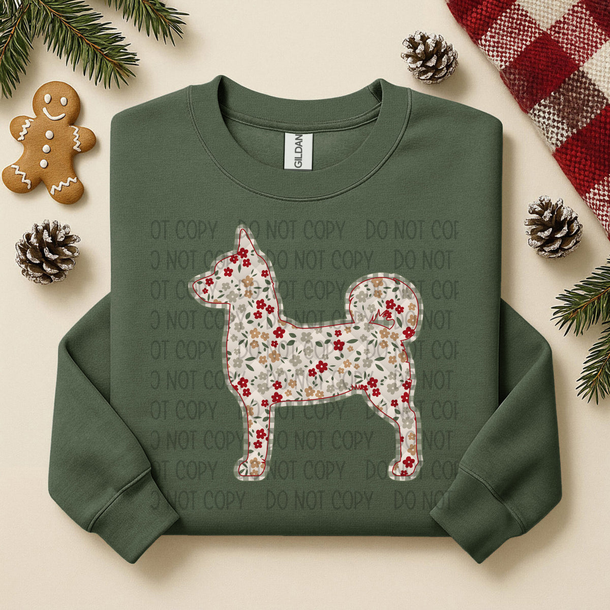 Akita Shepherd Floral (SWD) DTF TRANSFER