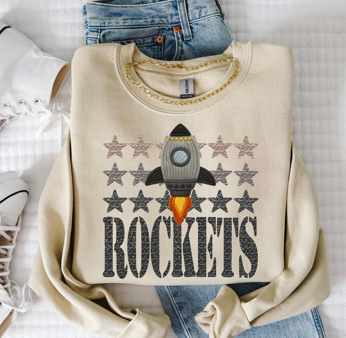 Rockets Yarn Mascot (S&G) DTF transfer