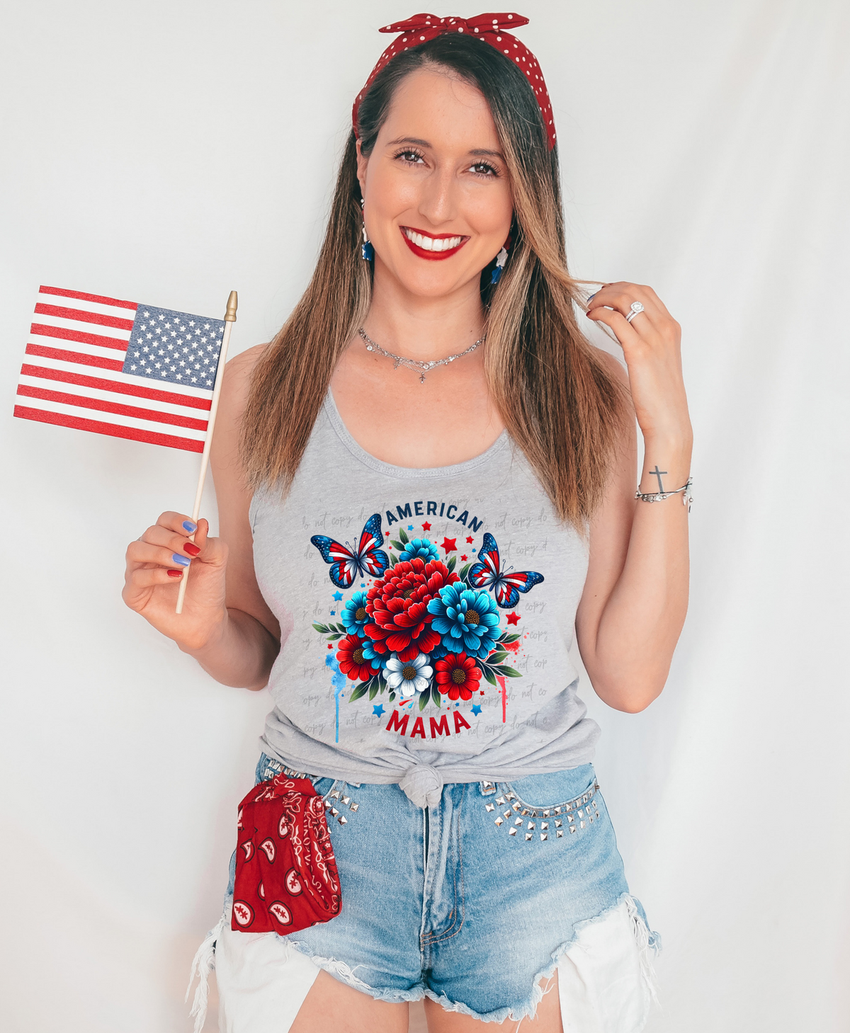 American mama flowers and butterflies 28930 DTF Transfer