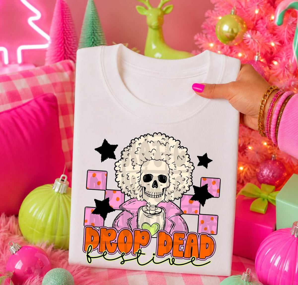 Drop dead festive (C's) DTF transfer