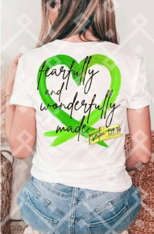 Fearfully and wonderfully made cerebral palsy heart BACK 92151 DTF transfer