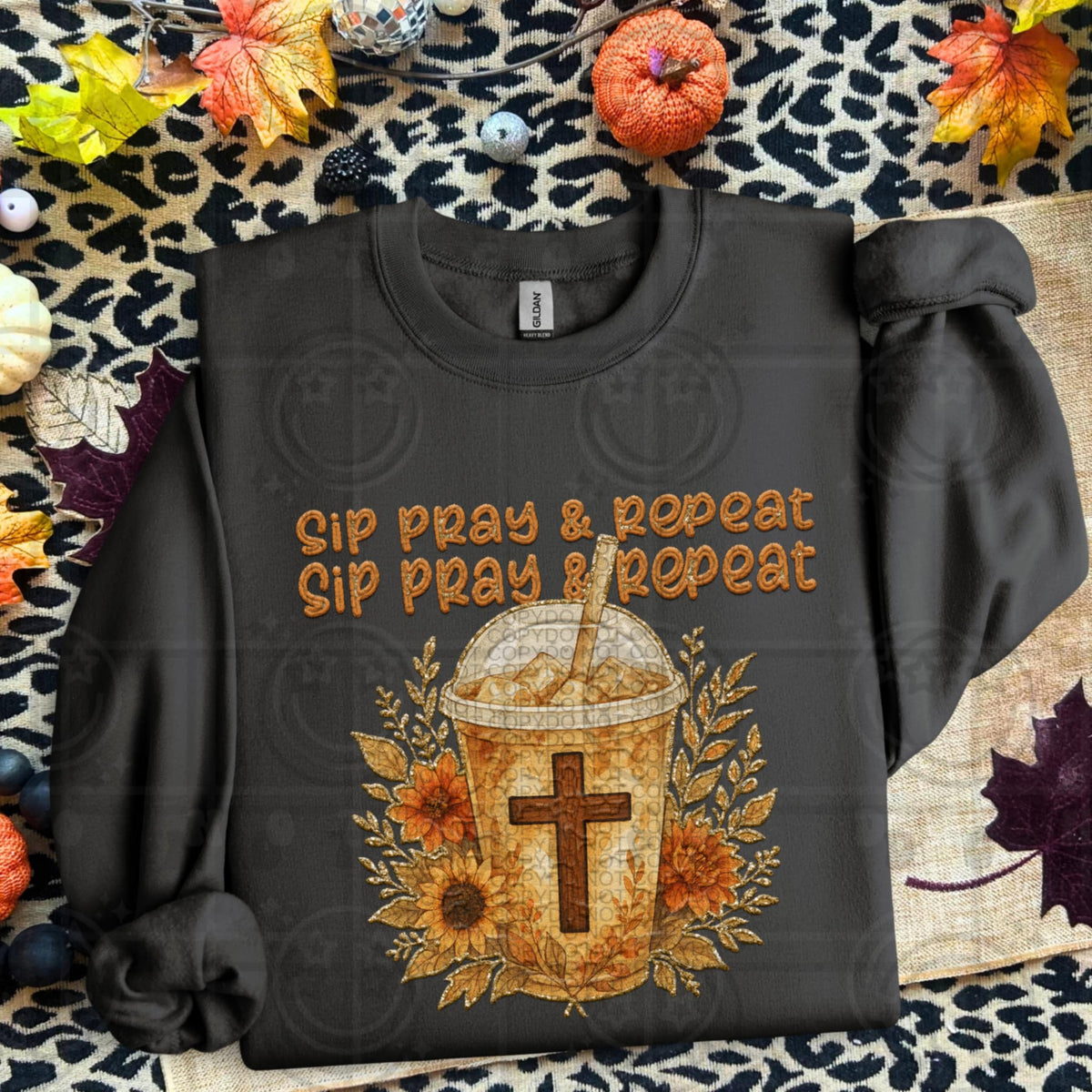 Sip pray & repeat (HW) 107928 DTF transfer