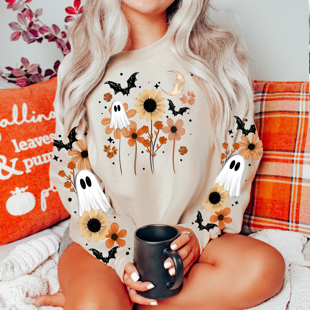 Ghost florals (csc) (front only) DTF Transfer