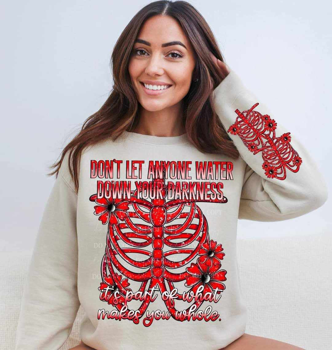 Don’t let anyone water down your darkness red ribs FRONT ONLY (LYTTLE) 67831 DTF transfer