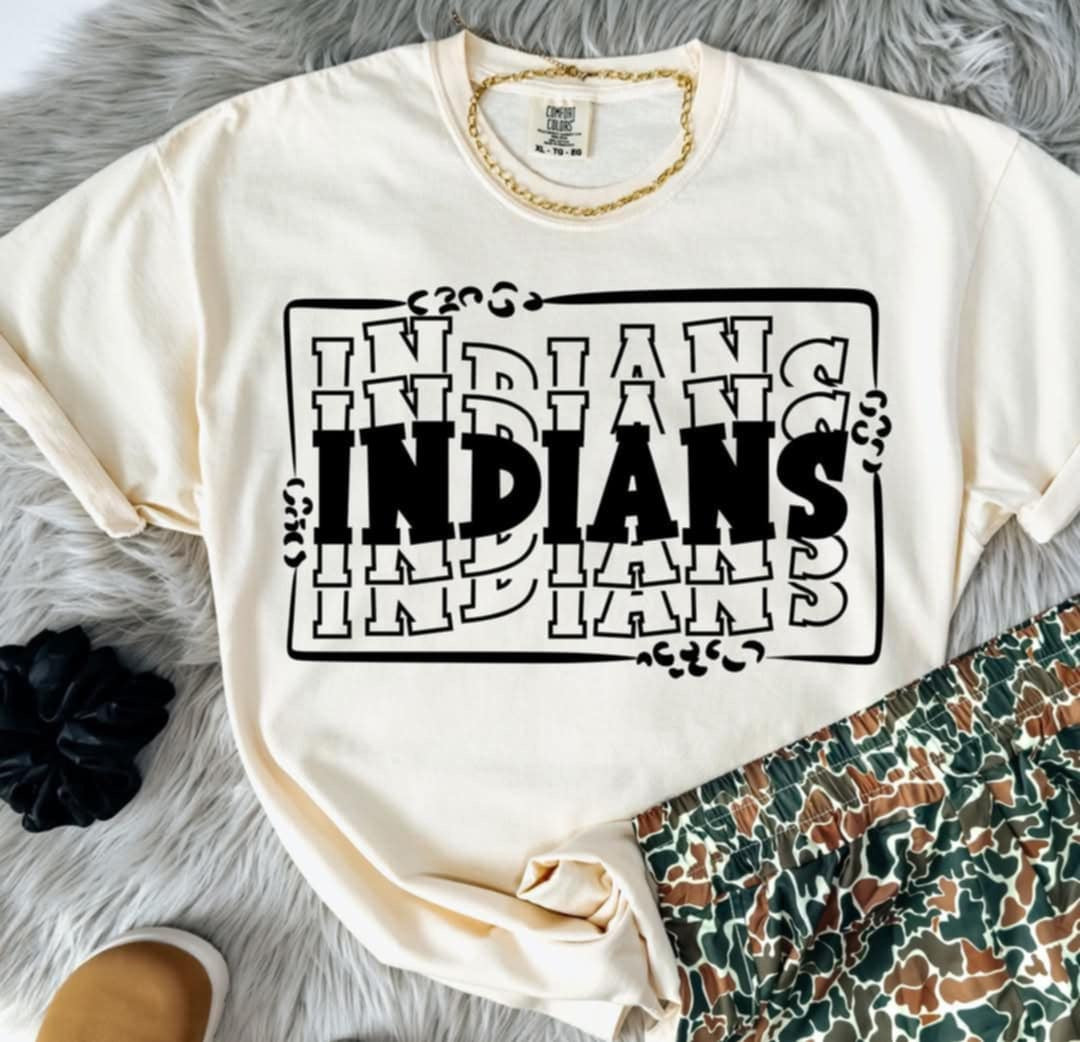 Indians stacked with frame (S&G) 98062 DTF transfer