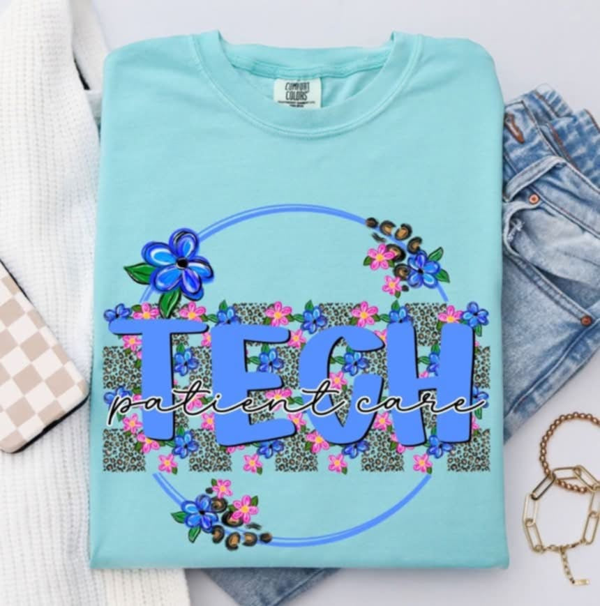 Patient care tech royal blue circle (S&G) 99890 DTF transfer